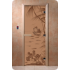 Дверь для сауны DoorWood (Дорвуд) 70x200 Основная серия Голубая лагуна (бронза матовое) правая