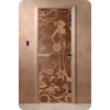 Дверь для сауны DoorWood (Дорвуд) 70x180 Основная серия Девушка в цветах (бронза матовое) правая