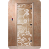 Дверь для сауны DoorWood (Дорвуд) 70x200 Основная серия Девушка в цветах (сатин) правая