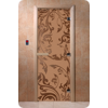 Дверь для сауны DoorWood (Дорвуд) 70x170 Основная серия Венеция (бронза матовая) левая