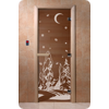 Дверь для сауны DoorWood (Дорвуд) 80x200 Основная серия Зима (бронза) левая