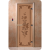 Дверь для сауны DoorWood (Дорвуд) 80x200 Основная серия Розы (бронза матовое) левая