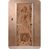 Дверь для сауны DoorWood (Дорвуд) 80x180 Основная серия Горячий пар (бронза матовое) правая