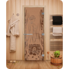 Дверь для сауны DoorWood (Дорвуд) 70x190 Эталон Волшебный пар (бронза матовая) левая