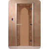 Дверь для сауны DoorWood (Дорвуд) 70x210 Основная серия Восточная арка (бронза матовое), правая
