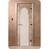 Дверь для сауны DoorWood (Дорвуд) 80x190 Основная серия Восточная арка (сатин), левая