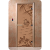 Дверь для сауны DoorWood (Дорвуд) 80x190 Основная серия Голубая лагуна (бронза матовое), левая