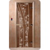 Дверь для сауны DoorWood (Дорвуд) 80x210 Основная серия Весна цветы (бронза), правая