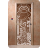 Дверь для сауны DoorWood (Дорвуд) 80x210 Основная серия Жар птица (бронза), правая