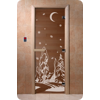 Дверь для сауны DoorWood (Дорвуд) 80x210 Основная серия Зима (бронза), правая