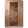 Дверь для сауны DoorWood (Дорвуд) 80x210 Основная серия Китай (бронза), левая