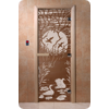 Дверь для сауны DoorWood (Дорвуд) 80x210 Основная серия Лебединое озеро (бронза), левая