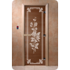Дверь для сауны DoorWood (Дорвуд) 80x210 Основная серия Розы (бронза), левая