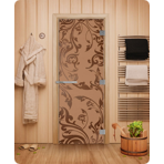 Дверь для сауны DoorWood (Дорвуд) 80x200 Эталон Венеция (бронза матовая) правая